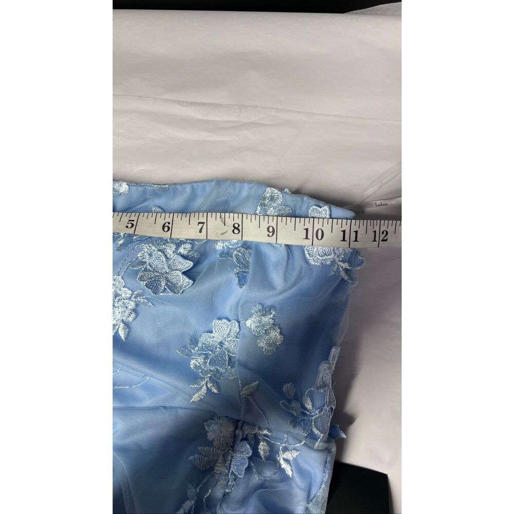 Lulus Rare Presence Powder Blue 3D Floral Embroidered Maxi Dress Size XXS NWT - Picture 8 of 11